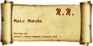 Matz Manda névjegykártya
